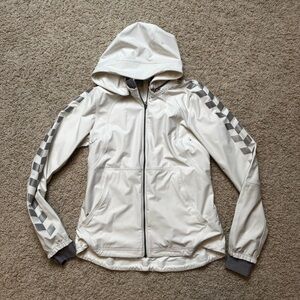 Lululemon Soft Shell Reflective Running Jacket Size 8 White with Grey